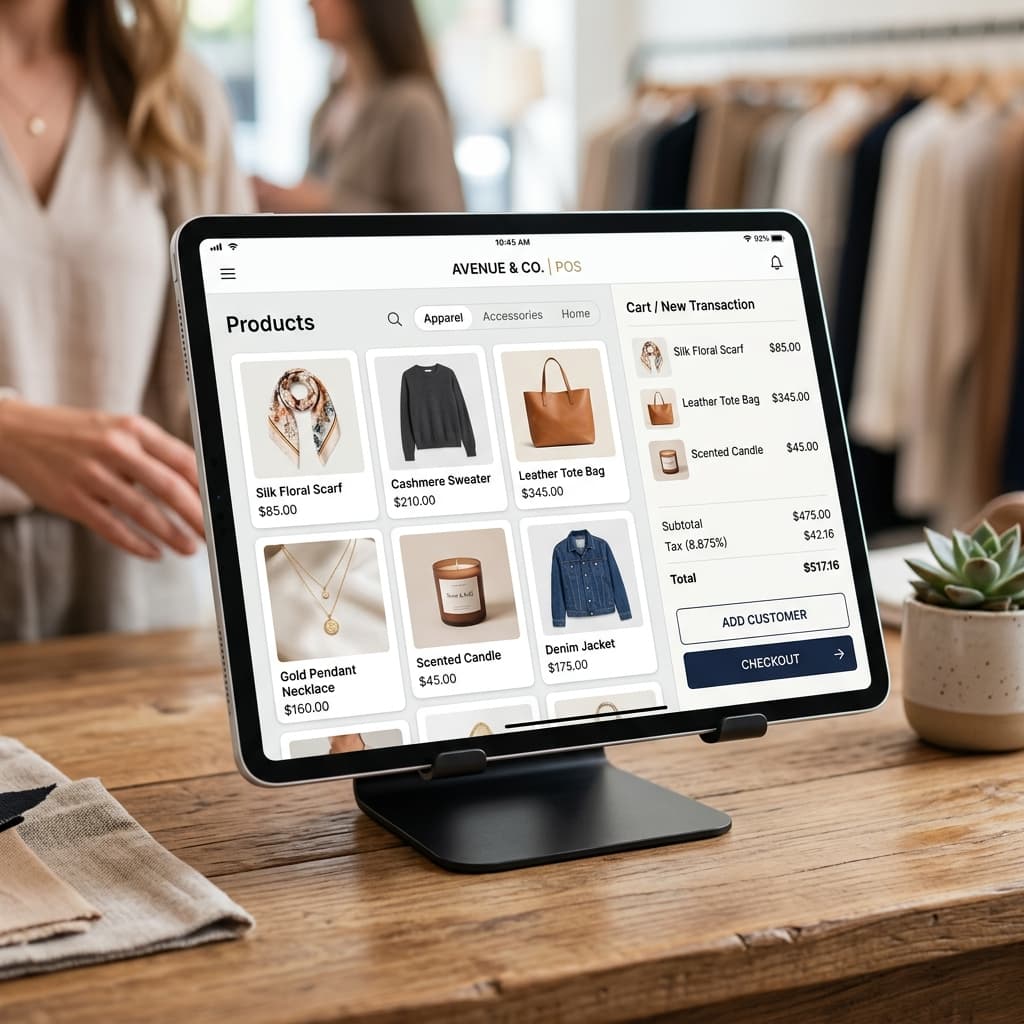 Point of sale checkout screen